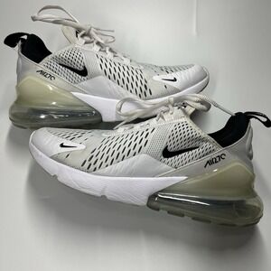Nike Air Max 270 White Black Running Shoes AH6789-100 Women's Size 9 Gym Sneaker